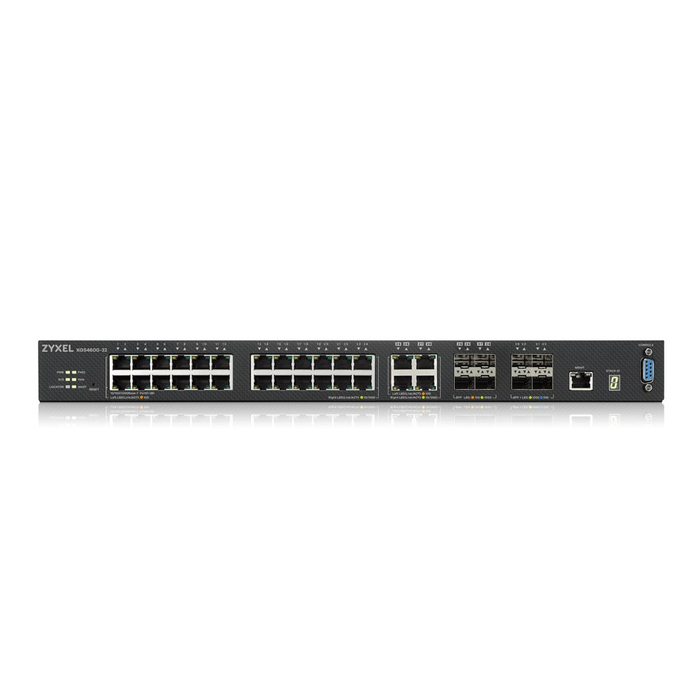 Фото Коммутатор ZYXEL ZYXEL XGS4600-32 L3 Managed Switch, 28 port Gig and 4x 10G SFP+, stackable, dual PSU