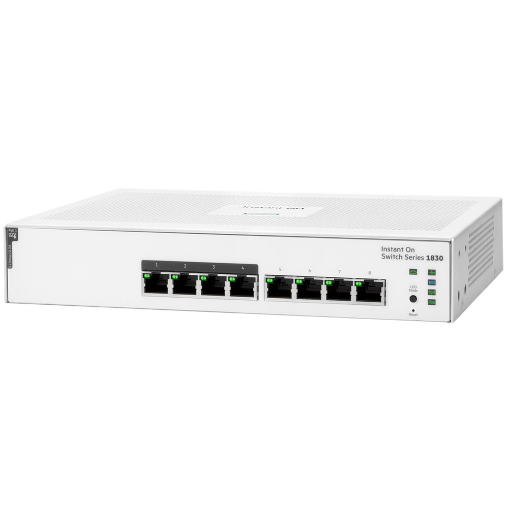 Фото Коммутатор HPE JL811A HPE Aruba Instant On 1830 8G Web-managed 4p Class4 PoE 65W fanless Switch