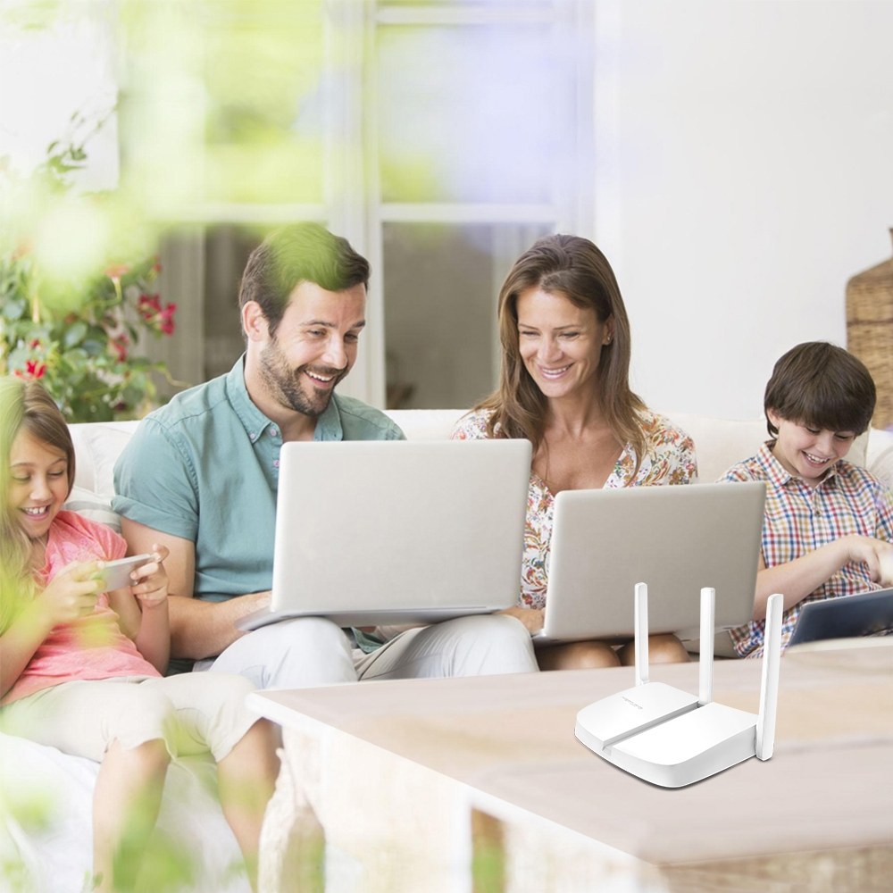 Фото Маршрутизатор Mercusys MW305R Wi-Fi роутер 300 Мбит/с 2,4 ГГц, 1 порт WAN 10/100 Мбит/с + 4 порта LAN 10/100 Мбит/с, 2 фиксированные антенны