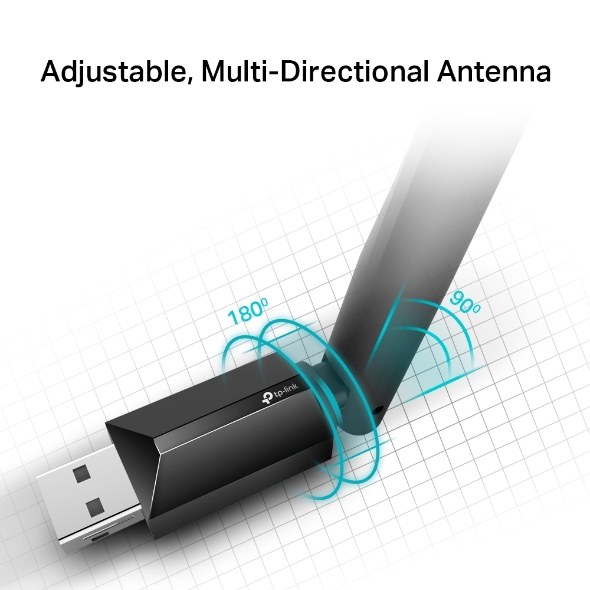 Фото Беспроводный двухдиапазонный USB2.0 адаптер TP-Link Archer T2U Plus, 433 Мбит/с + 200 Мбит/с