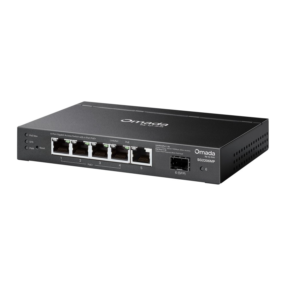 Фото Коммутатор Omada Access 6-Port Gigabit Switch with 4-Port PoE+